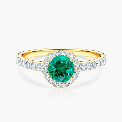 Pierścionek zaręczynowy This is Love: złoty, szmaragd